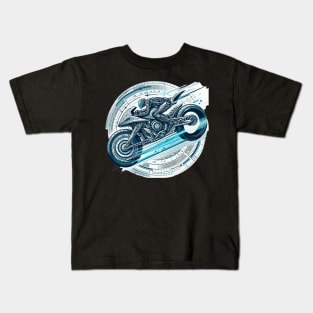 Quantum Velocity: Time-Dilation Motorbike Kids T-Shirt